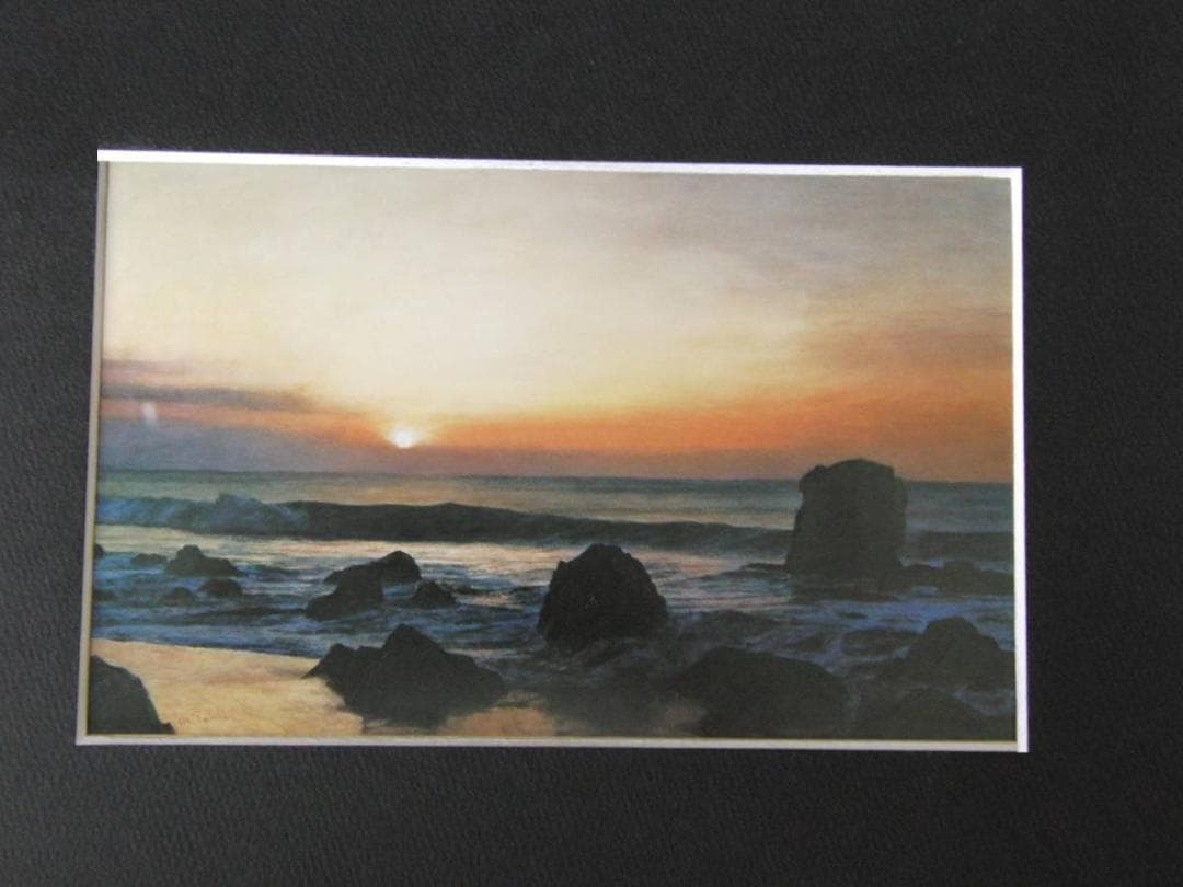 冨安昌也、【東海旭は照る】、希少な額装用画集より、新品額装付