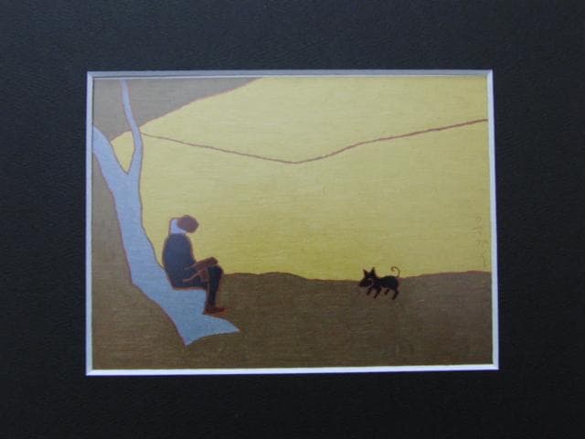 熊谷守一【きび畑】　 高級画集画、状態良好、新品高級額装付、絵画