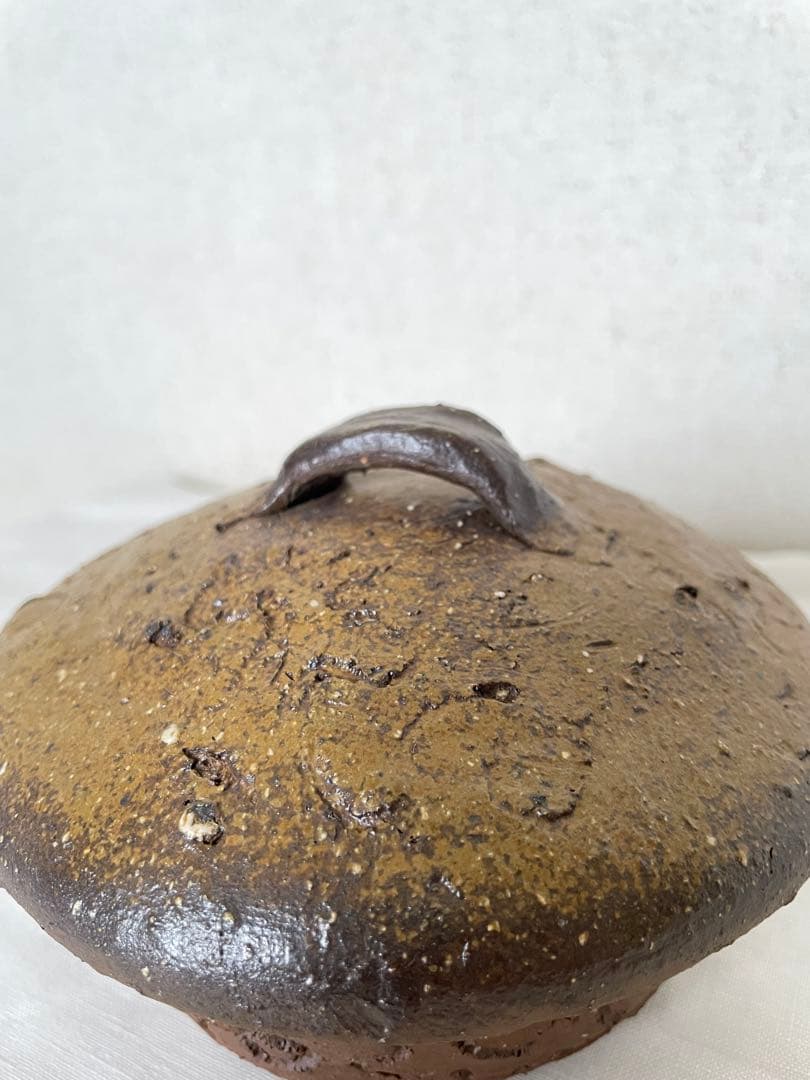 國吉清尚 作　焼締 蓋物