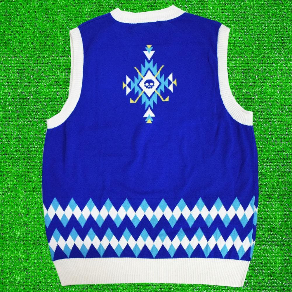 Russeluno/ラッセルノ ゴルフ Ｖネックベスト【ブルー/Ｌ】新品！