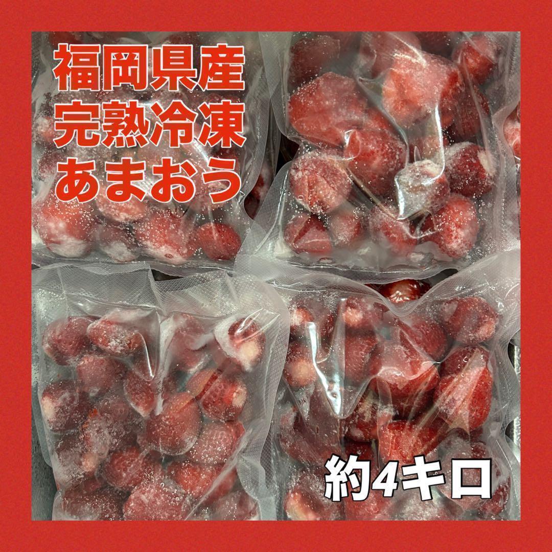 【福岡県産】完熟冷凍あまおう 約4kg（500g×8）｜濃厚な甘み＊鮮度そのまま