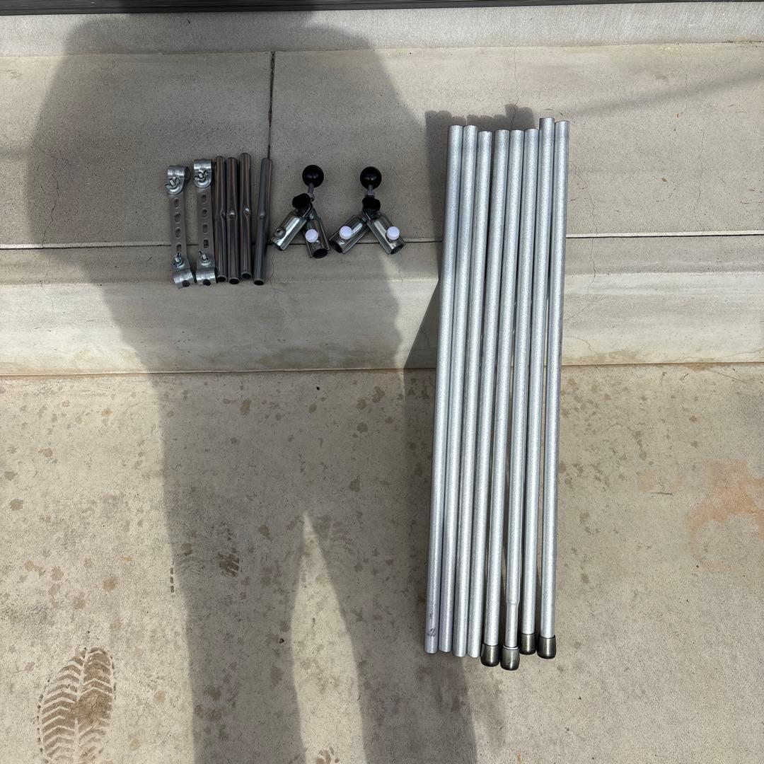 TOMOUNT 軍幕テント ベージュ　自作二又ポール付