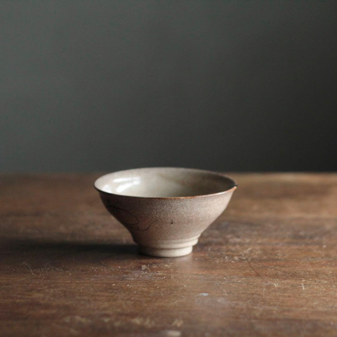 絵瀬戸 大盃 小碗 No.2 再興織部 古美術 古道具 アンティーク