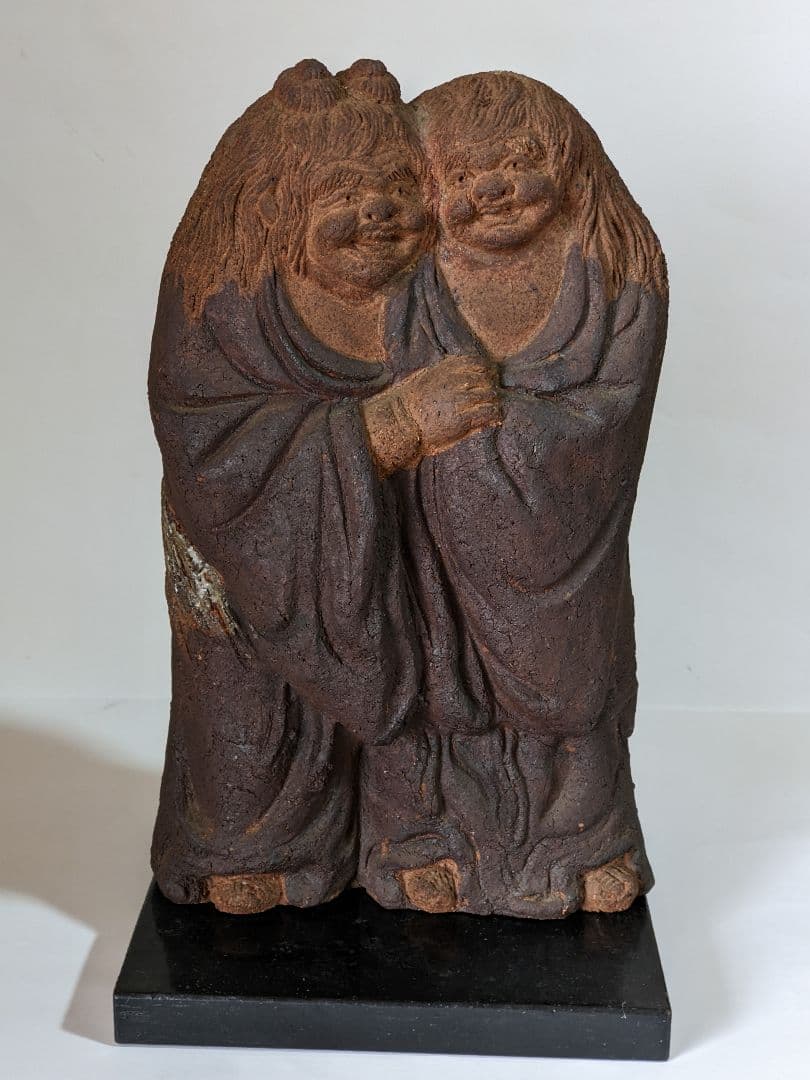 ⭐超希少！ 唐津焼 寒山拾得像 仏像 置物 仏教美術 遺品少数 古美術品 骨董品