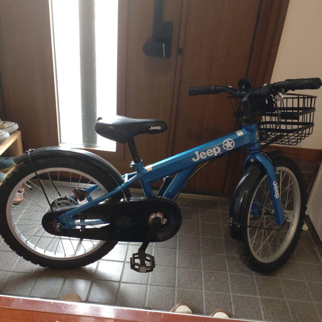 【中古】Jeep 18インチ　子供用自転車 青色