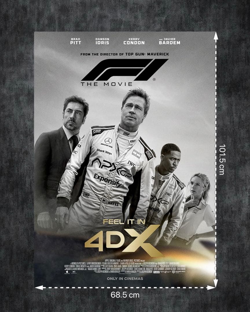 *枚数限定*映画館用両面印刷ポスターINTL版:エフワン F1 4DX 光沢仕様