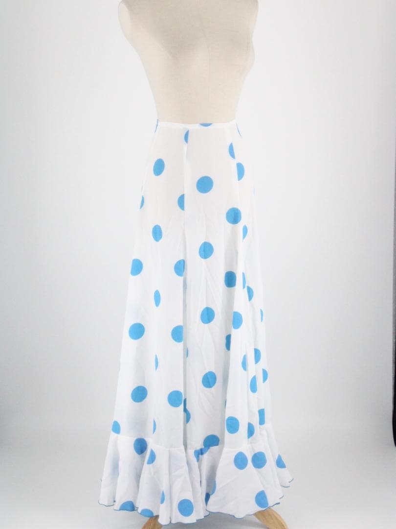 【美品フラメンコ衣装】爽やか水色×ホワイト HERMOSAIBERIA ファルダ