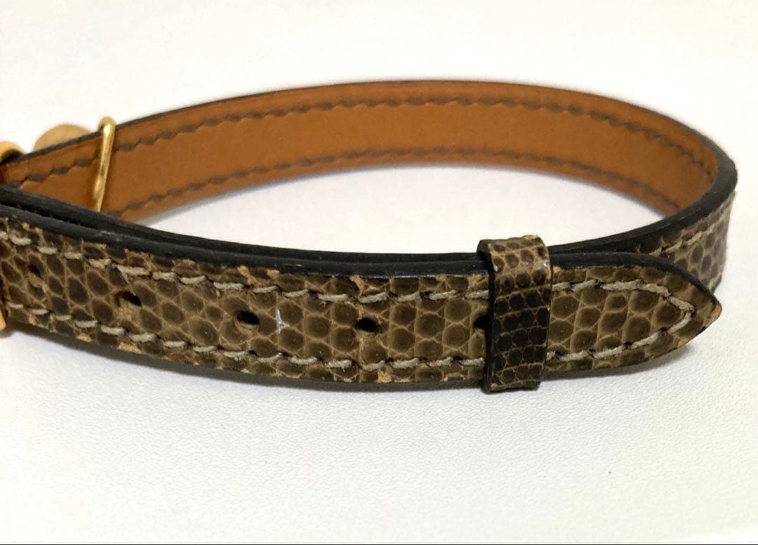 【希少・高級素材】エルメス リザード レザー ブレスレット（猫用首輪）