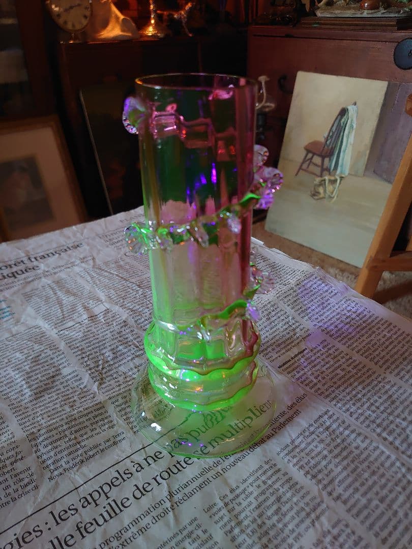 イギリス1800s'後期 ビクトリアン クランベリー＆ヴァセリン(ウラン)ベース