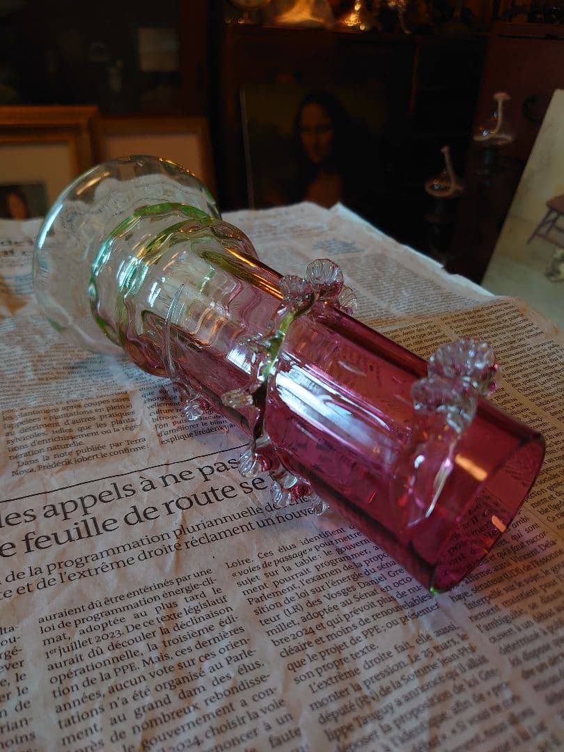 イギリス1800s'後期 ビクトリアン クランベリー＆ヴァセリン(ウラン)ベース