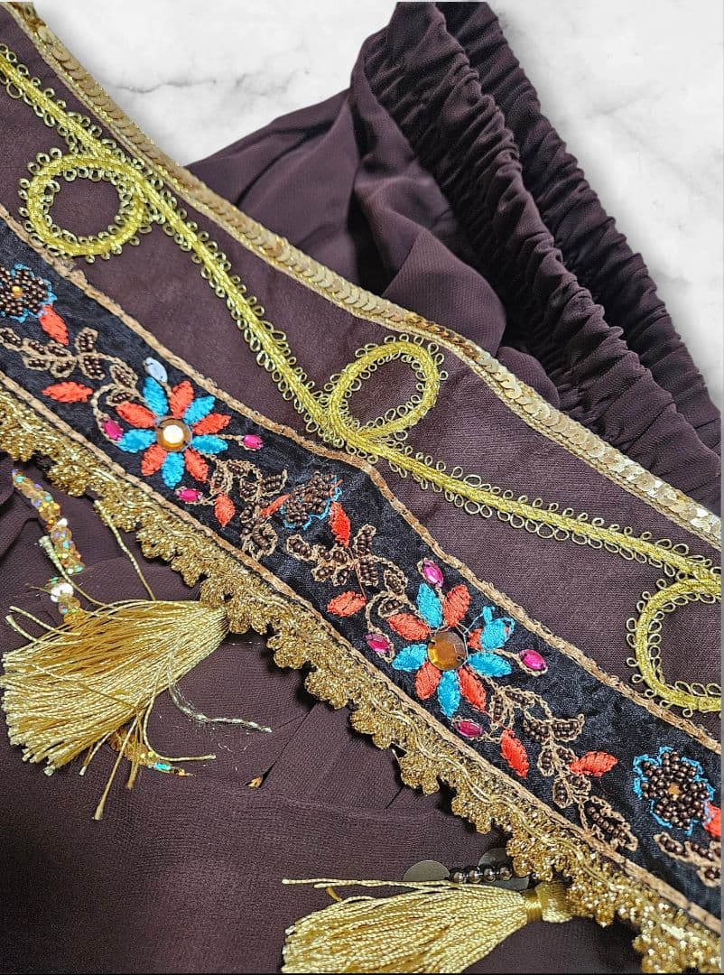 ベリーダンスセットアップ ダークブラウン