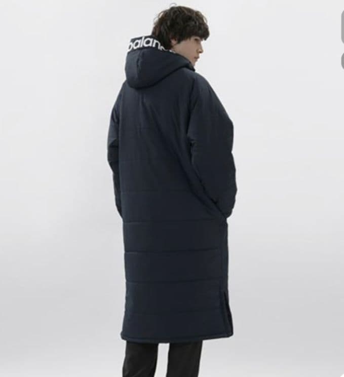 【美品】new balance☆ベンチコート☆Ｌサイズ 紺 防寒