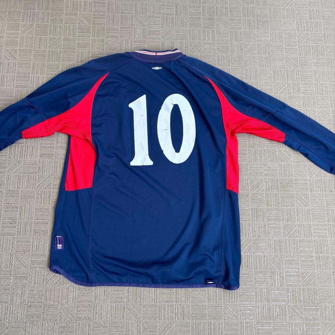 【珍品】イングランド代表 UNBRO ネイビー/レッド 長袖シャツ 10