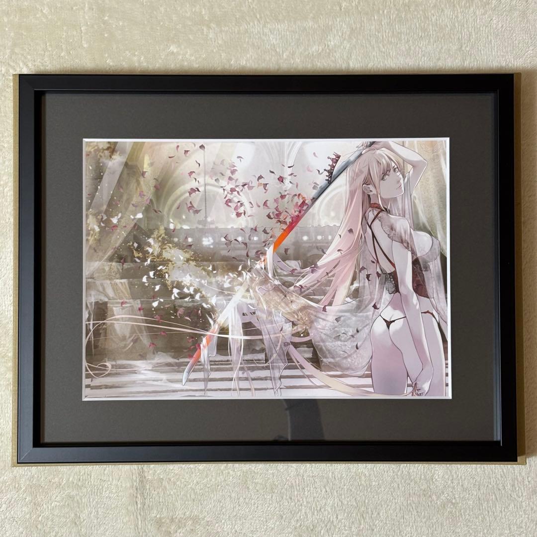 【新品】推しちゃれ 化物語 くじ A賞 額装高精細複製画 キャラファイングラフ