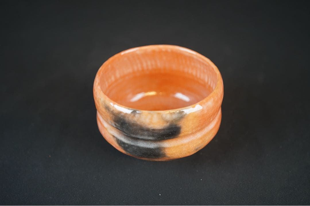 佐々木松楽 黒楽 茶碗 共箱 前大徳 福本積應 書付 抹茶碗 紙箱 茶道具