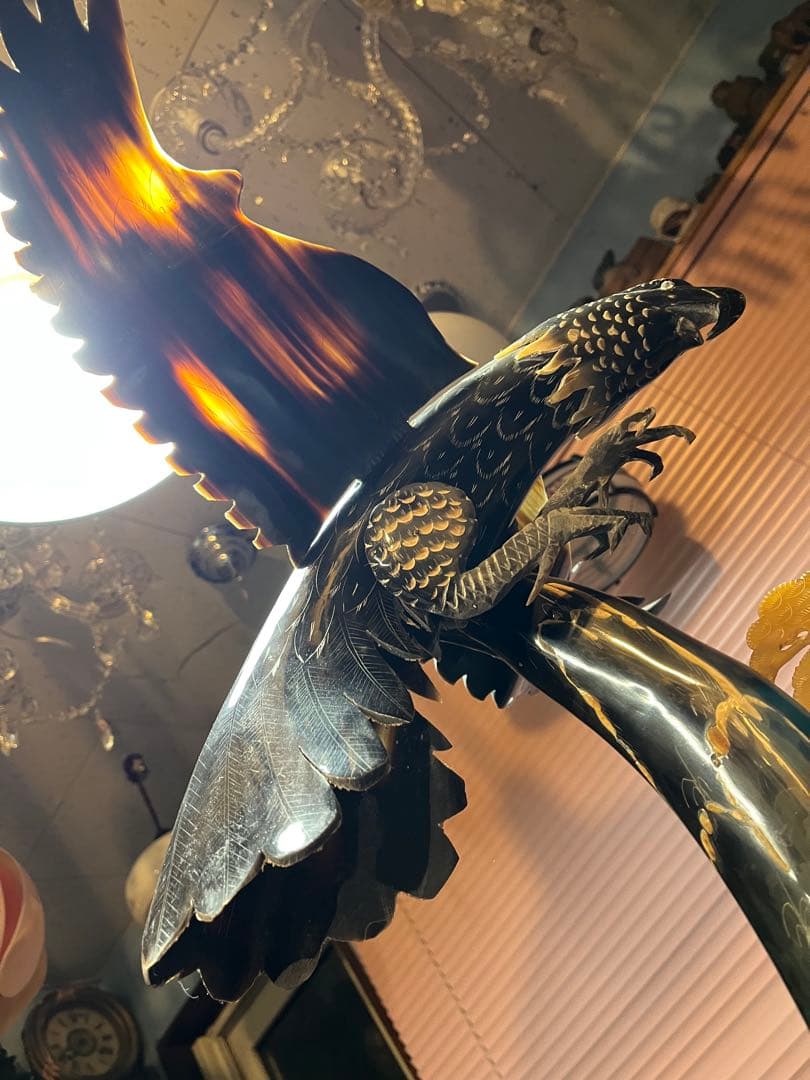 中国芸術、中国彫刻、水牛のツノ彫刻 鷹と虎の水牛のツノ彫刻、中国美術 貴重美術