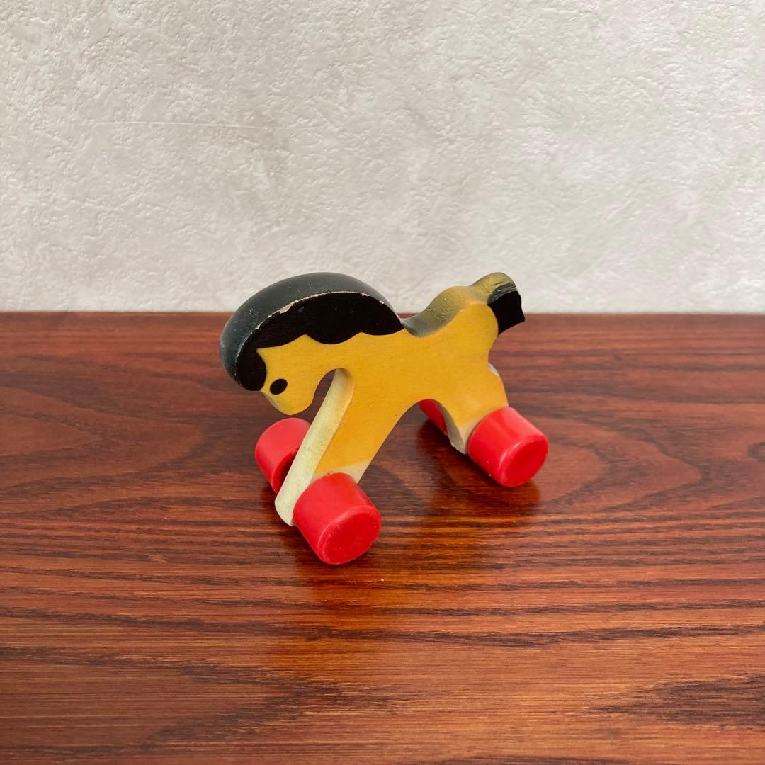 馬　引きぐるま　木製　ドールハウス　ドイツ　ヴィンテージ