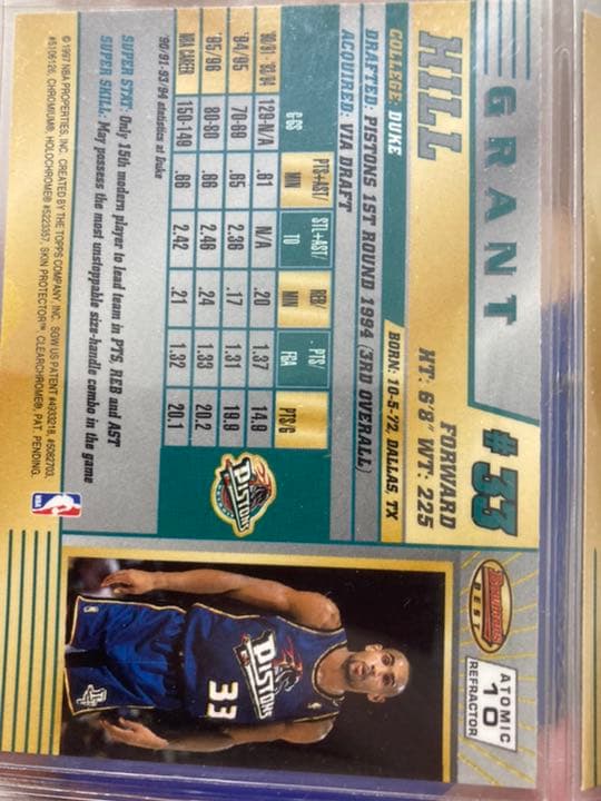その他 96-97 BB Atomic Refractor Grant Hill