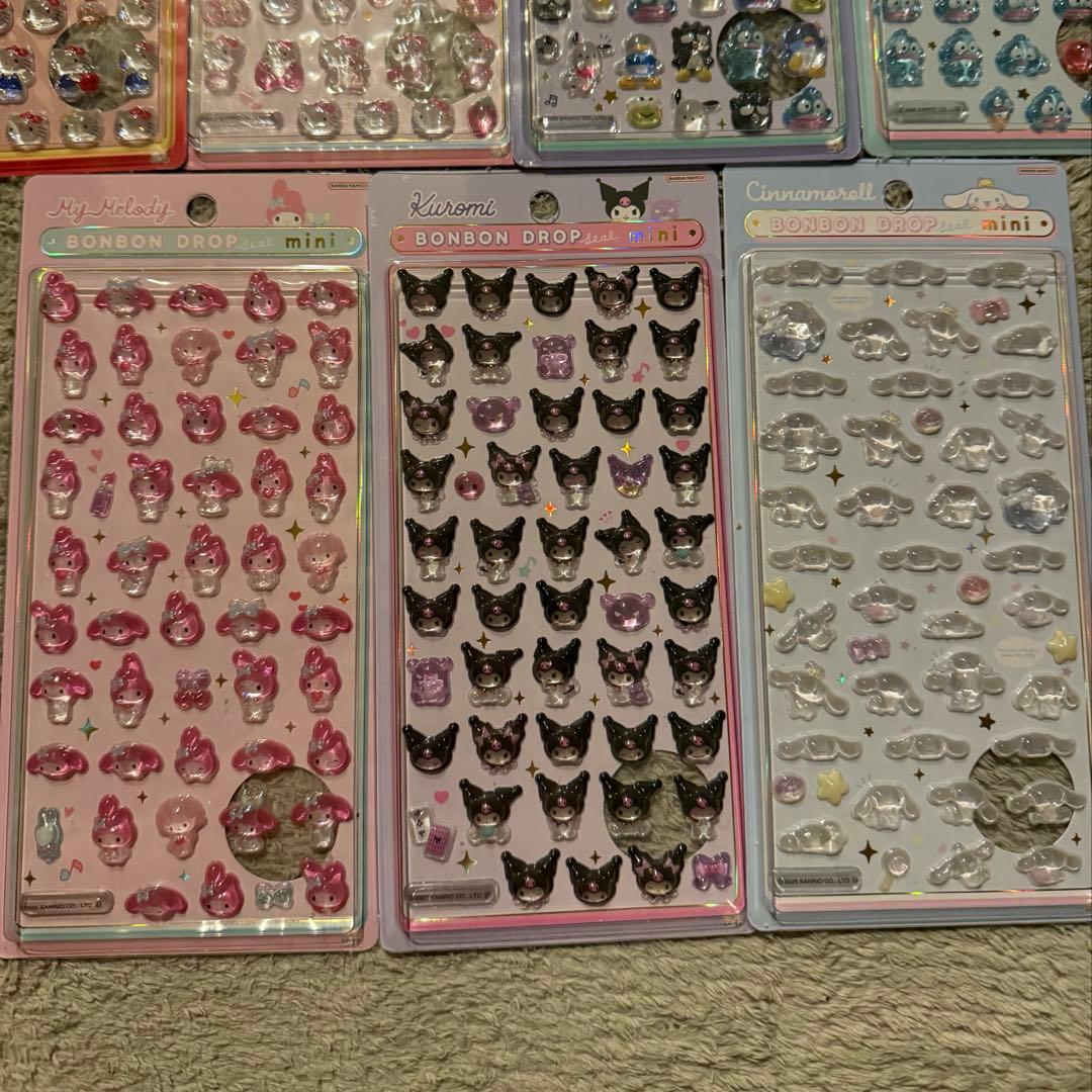 【正規品 新品】サンリオ ボンボンドロップシールミニ 7種
