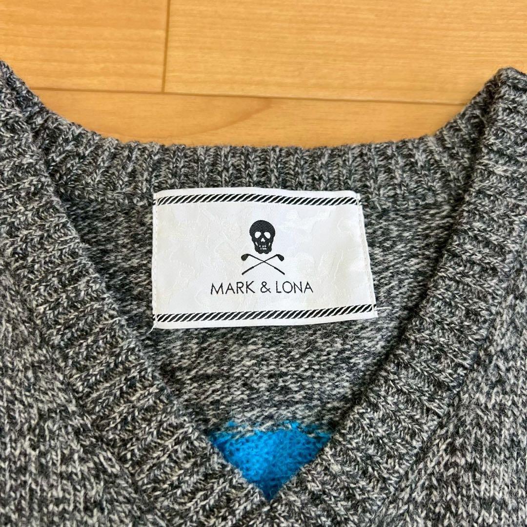 MARK & LONA スカルデザイン Vネックセーター