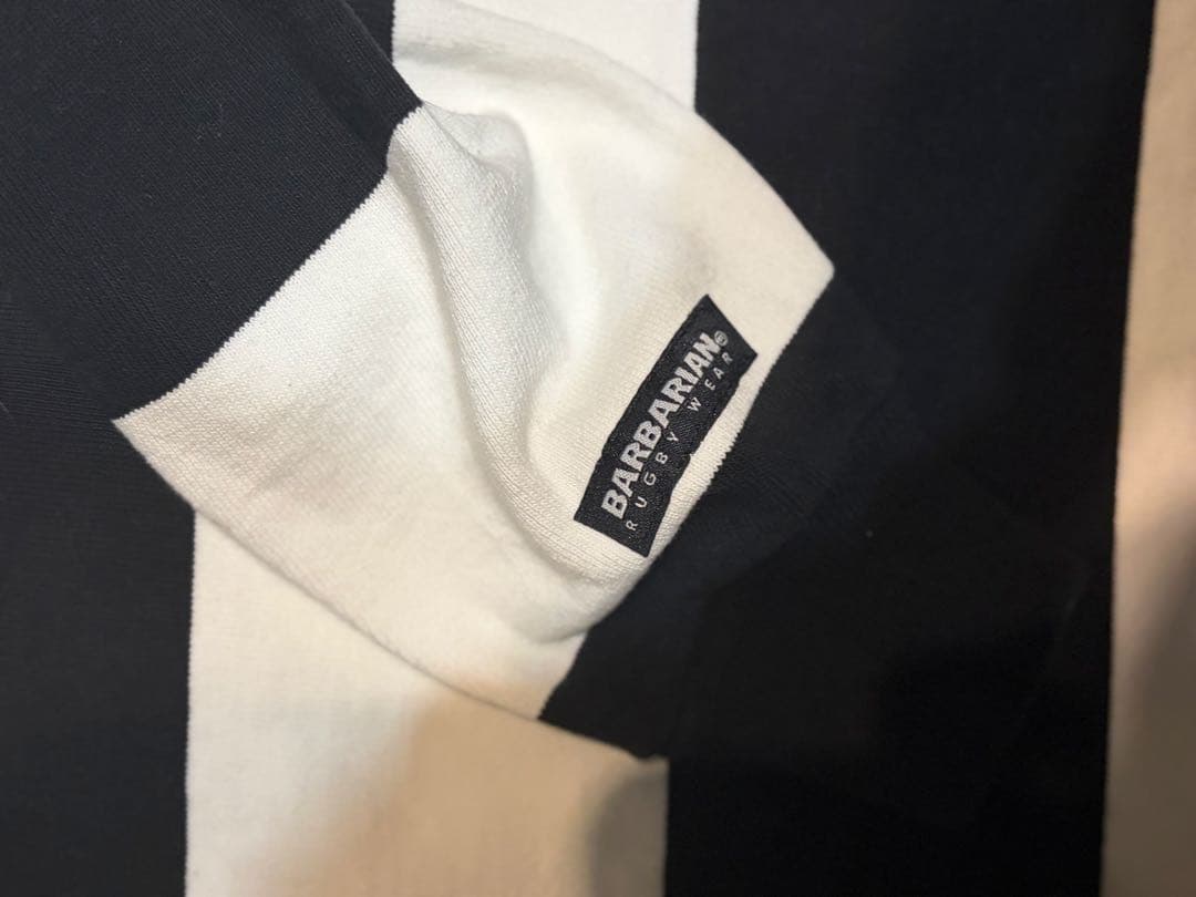 バーバリアン ストライプ ラガーシャツ 長袖 ポロシャツ