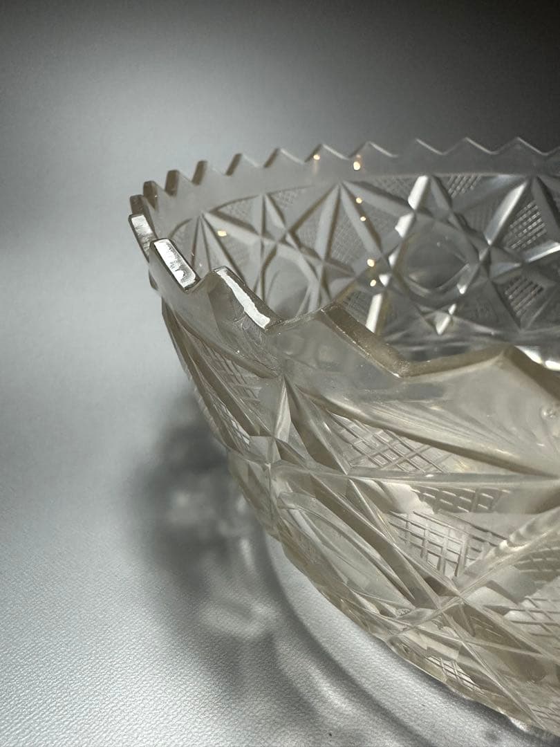 江戸ガラス　切子　鉢　江戸時代後期　合わせ箱　検索:薩摩切子　キリコ　ギヤマン