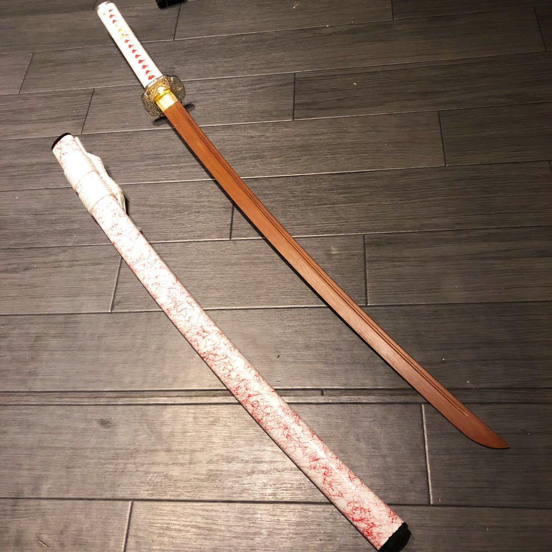 美品　本格模造刀　ローズウッド　木刀　鞘付き木刀　拵え　白拵え