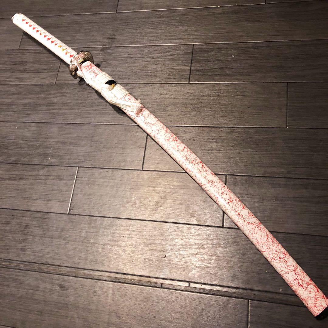 美品　本格模造刀　ローズウッド　木刀　鞘付き木刀　拵え　白拵え