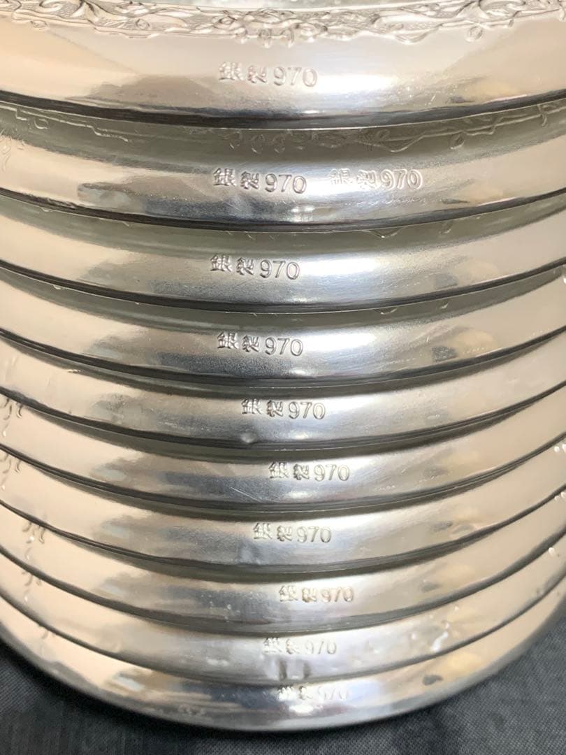 【専用】銀製 silver970 コースター 豆皿 ナッツ皿 おつまみ皿 10個