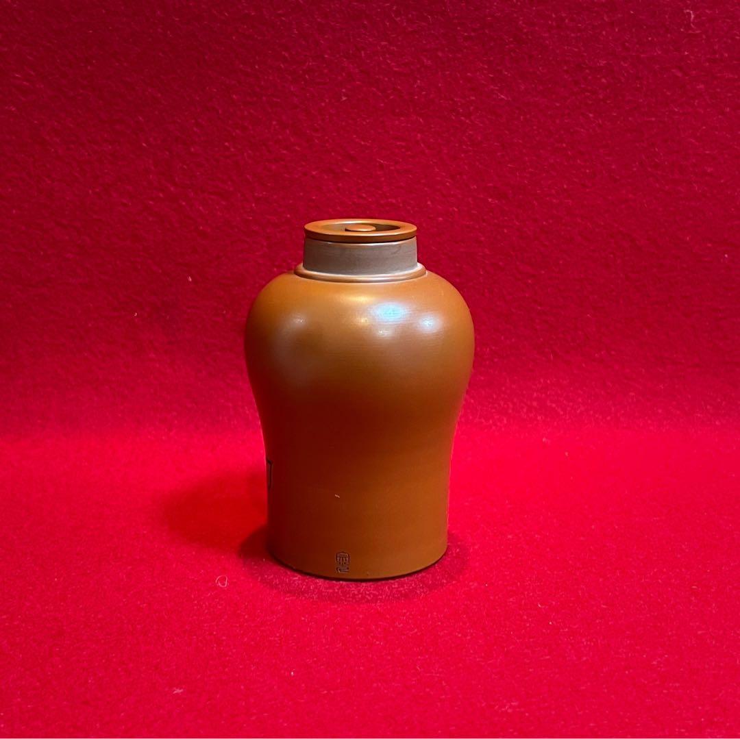 常滑焼 名工 梅原玉堂 朱泥 七福神茶入 茶道具