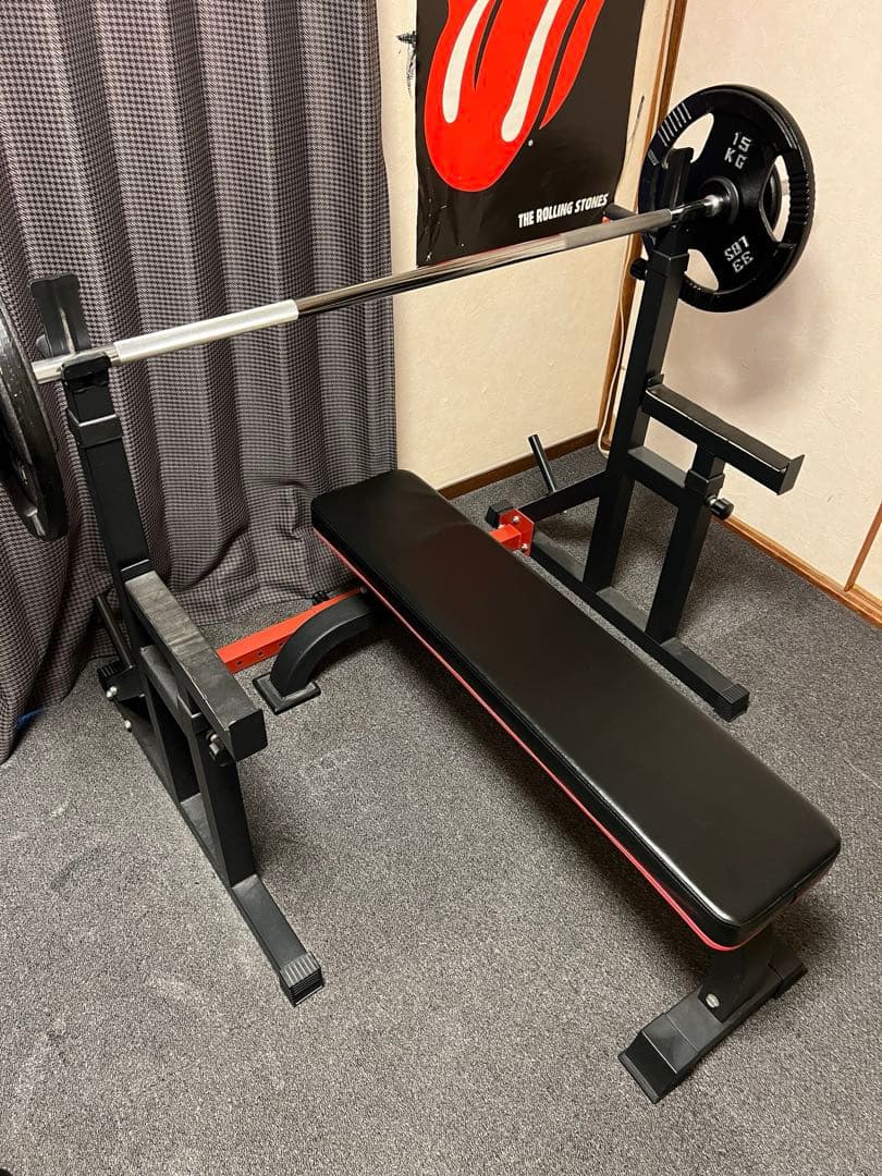 【直接引き取り】トレーニングベンチ ウェイトセット100kg ベンチプレスセット