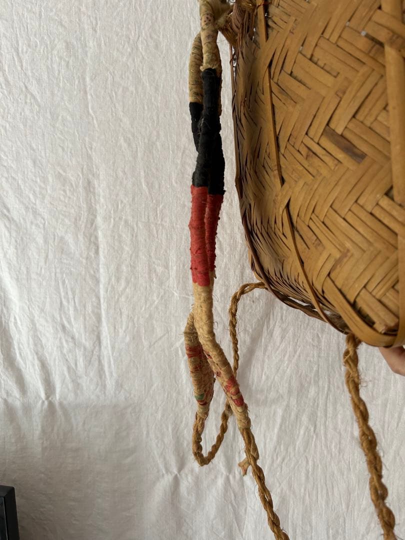 背負竹かご　竹籠 昭和アンティーク籠　しょいかご バッグ 古道具　古民具　レトロ