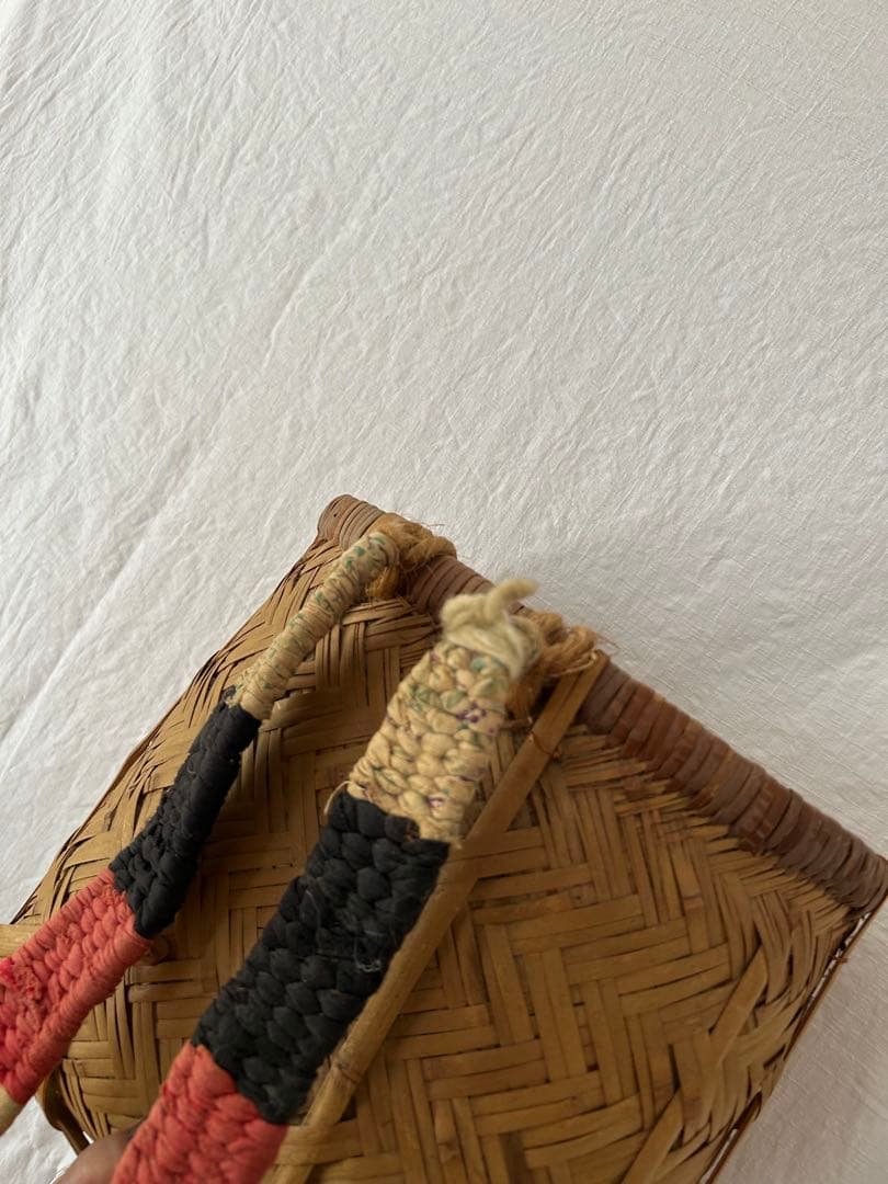 背負竹かご　竹籠 昭和アンティーク籠　しょいかご バッグ 古道具　古民具　レトロ