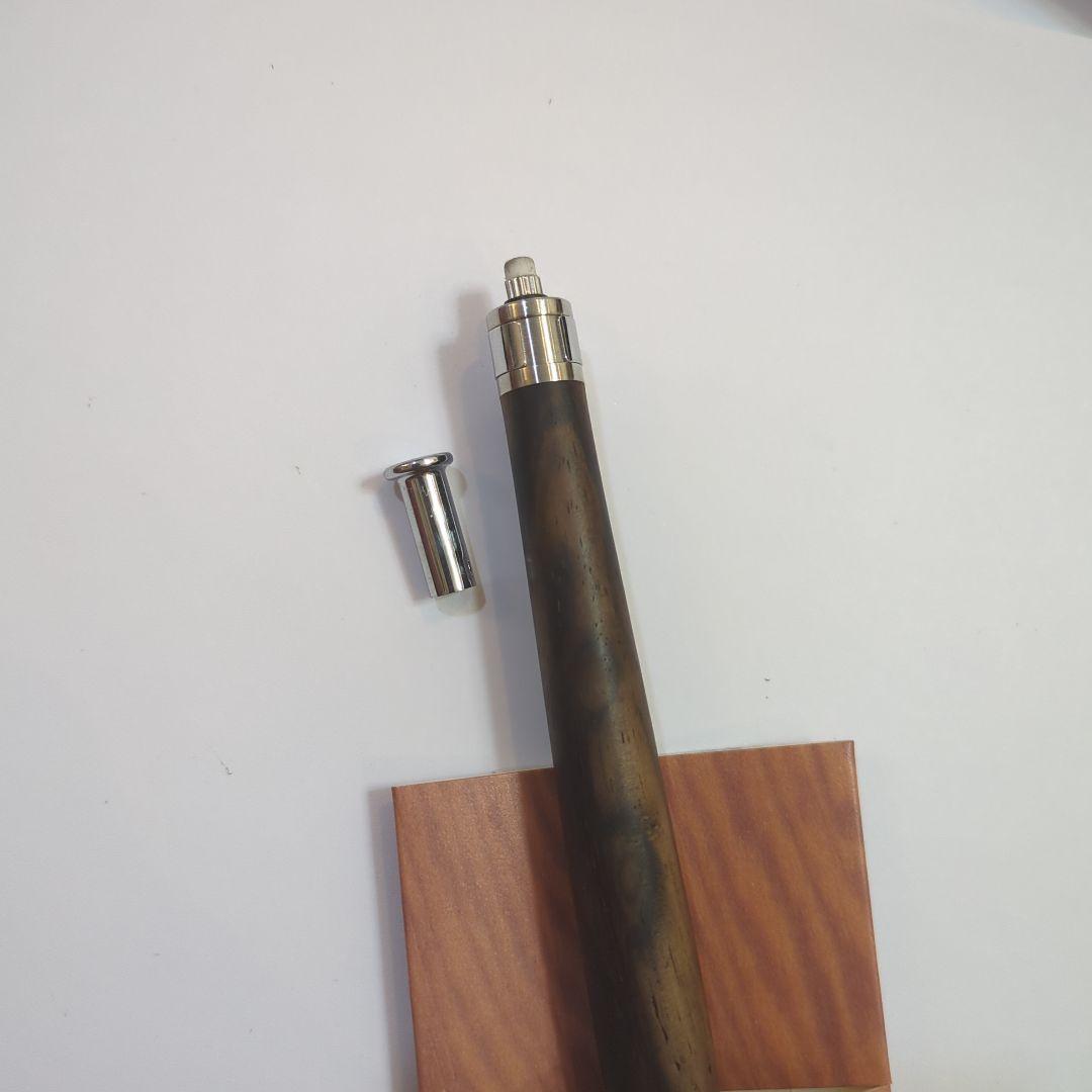 工房楔　黒柿孔雀杢ペンシル楔　固定式口金