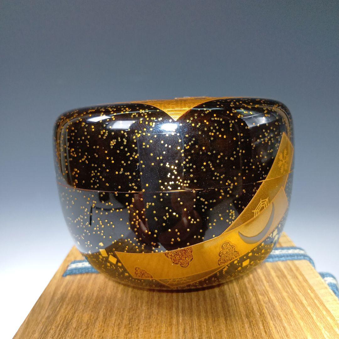 値下げ茶道具　清瀬一光作　色絵蒔絵平棗　 共箱　美品