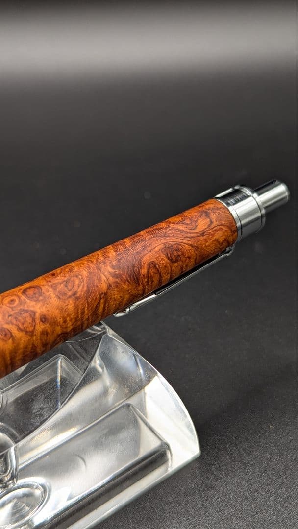 333ペン工房翌檜　本花梨　瘤杢　木軸シャーペン　ボールペン
