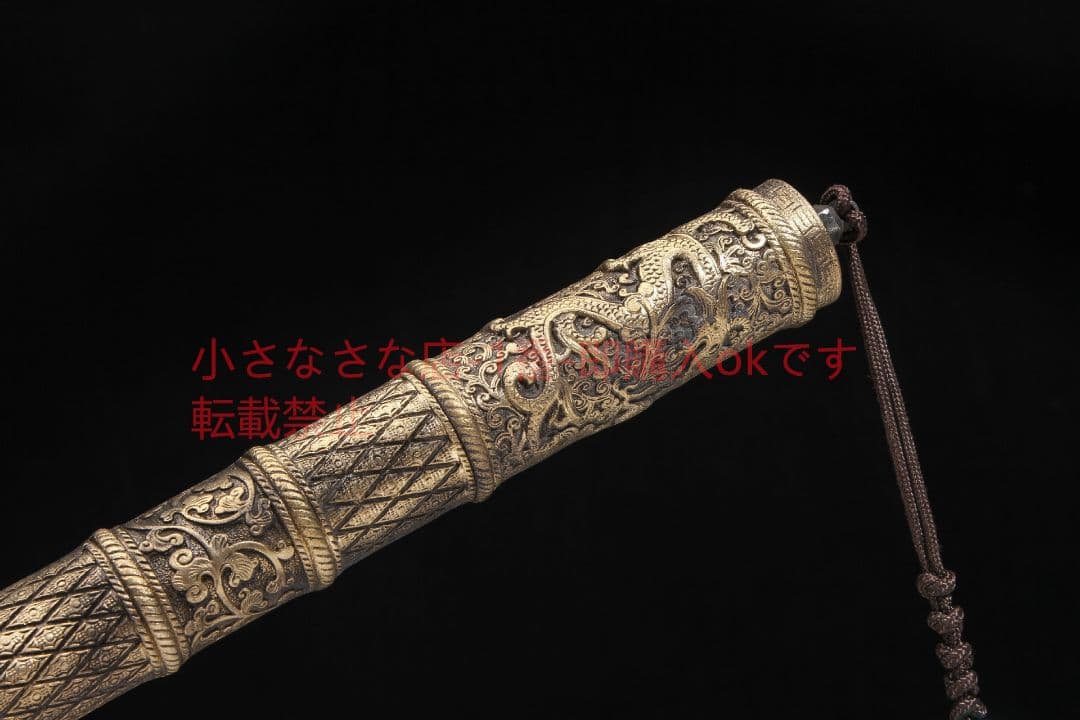 康熙戦刀斬馬刀純銅装具模様鋼  古兵器 武具 刀装具 日本刀 模造刀 居合刀