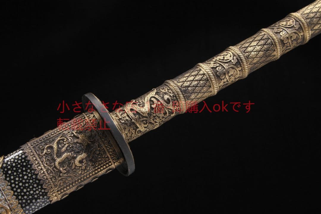 康熙戦刀斬馬刀純銅装具模様鋼  古兵器 武具 刀装具 日本刀 模造刀 居合刀