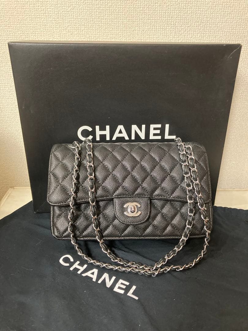 難ありCHANEL 【ノベルティ】チェーン フラップバッグ/キャビア/