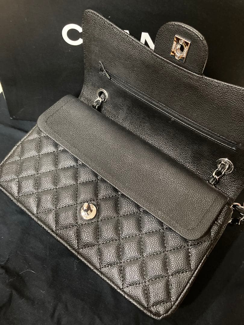 難ありCHANEL 【ノベルティ】チェーン フラップバッグ/キャビア/