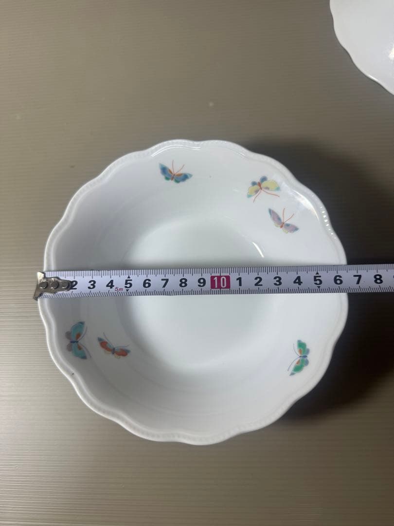2079 深川製磁　蝶文　皿5客　鉢1客　未使用