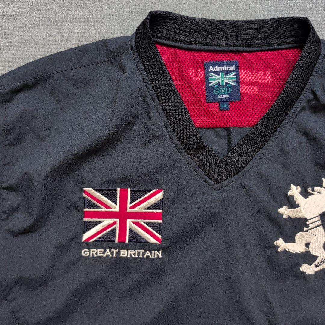 【美品】アドミラルゴルフ　刺繍ロゴ　2way Vネックスニード LL