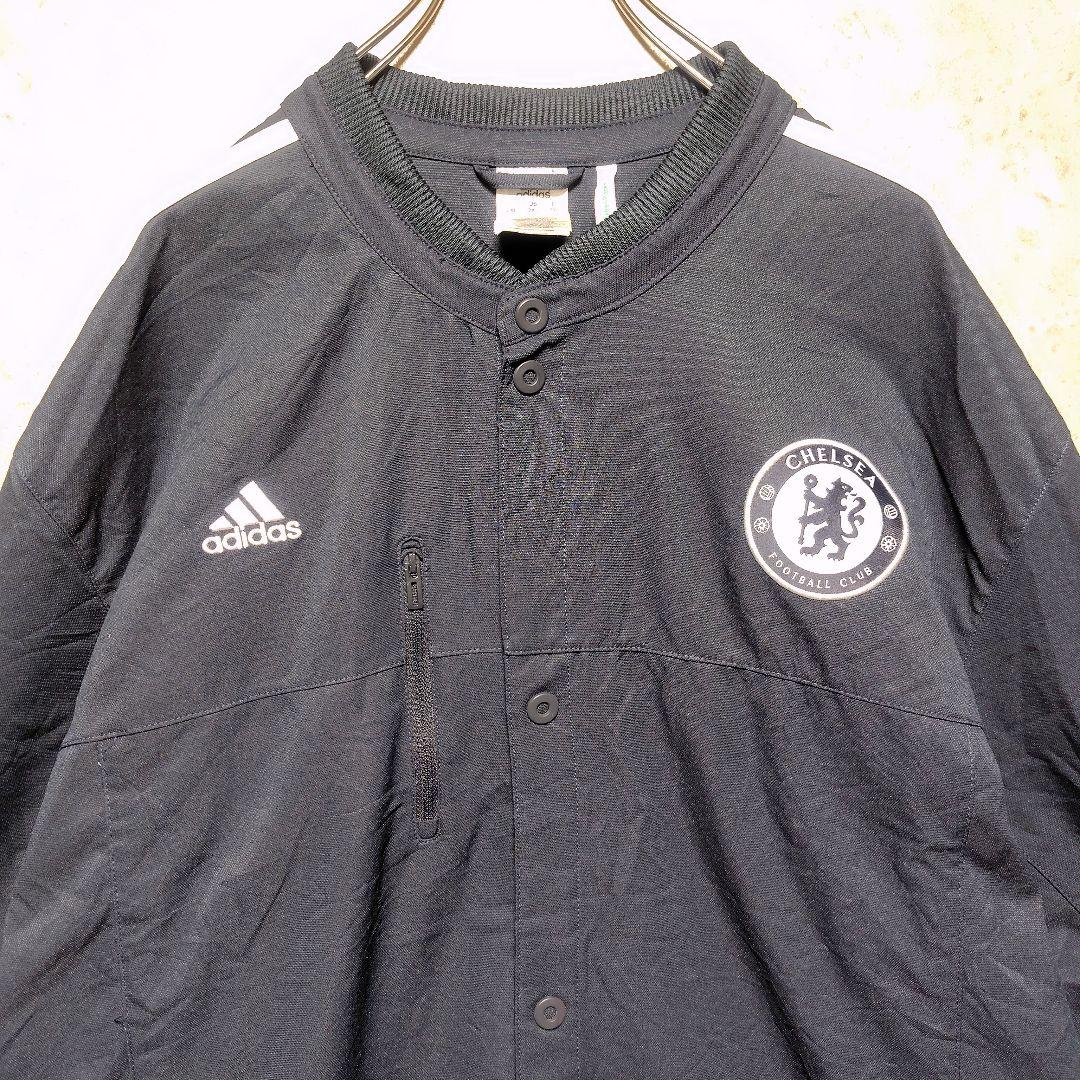 adidas 2XLサイズ チェルシーロゴ入りジャケット ネイビー色 US古着