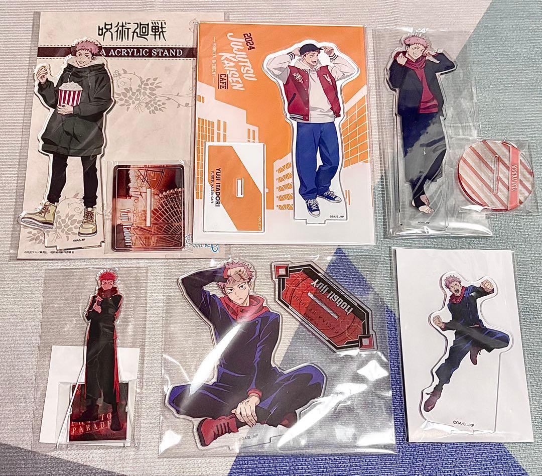 虎杖悠仁 缶バッジ アクリルスタンド 幻影夜行 カフェ 渋谷事変 はぐはぐみー！