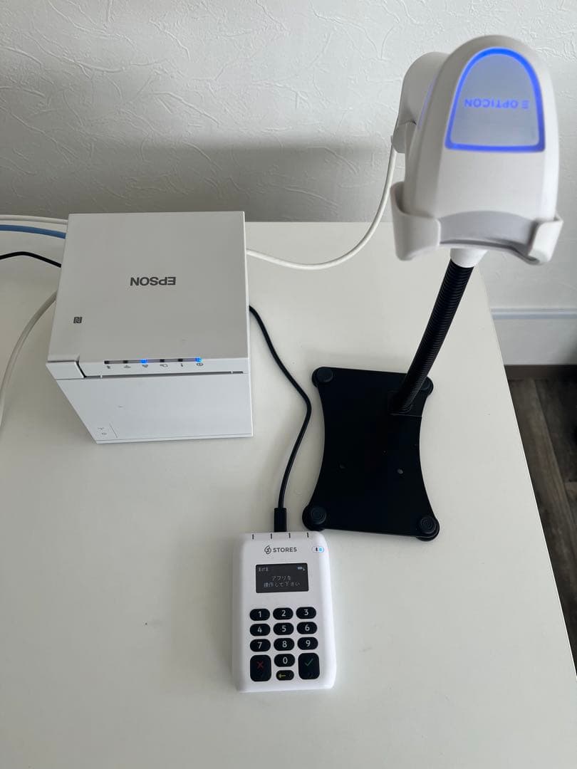 美品EPSON プリンター　バーコードリーダー スタンド　カードリーダー　セット