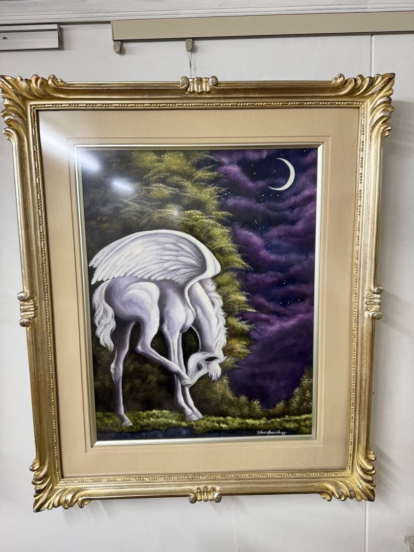 馬　油彩画　天馬誕生　F10号　新品未使用