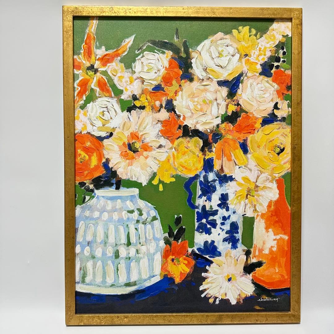 Francfranc　ビビットフラワーアート　ボタニカルアート　金