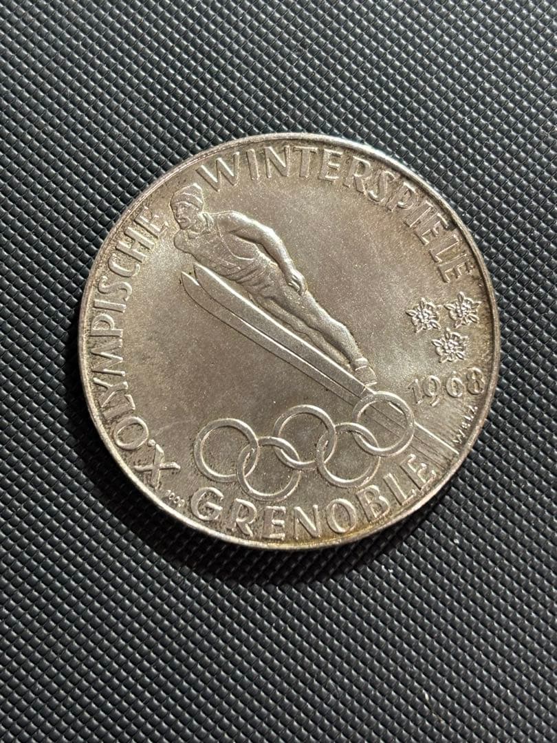 [レア] グルノーブル冬季オリンピック　記念銀メダル　純銀　24.30g