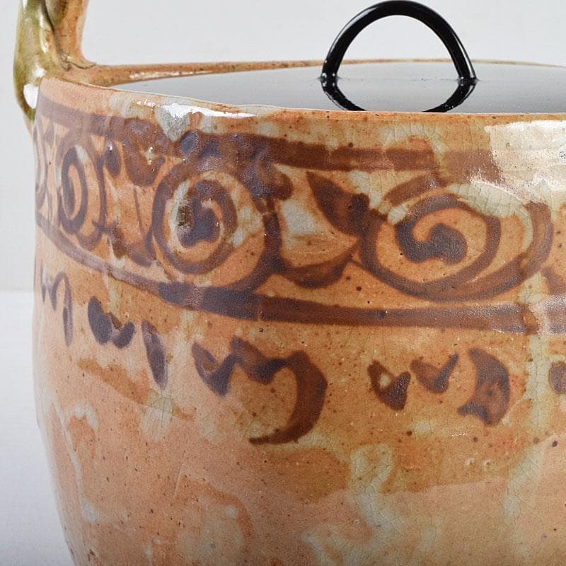 茶道具　御深井焼　手付水指　銘「柳水」　藪内流透月斎極め箱　M　R9276B