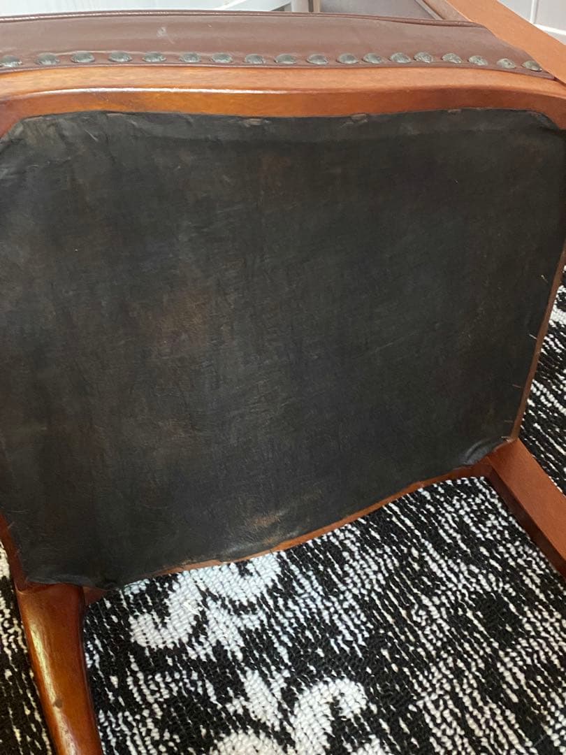 美品♦️ハイバック 猫脚 高級チェア♦️鋲留 英国風 ヴィンテージ♦️ブラウン♦️送料込